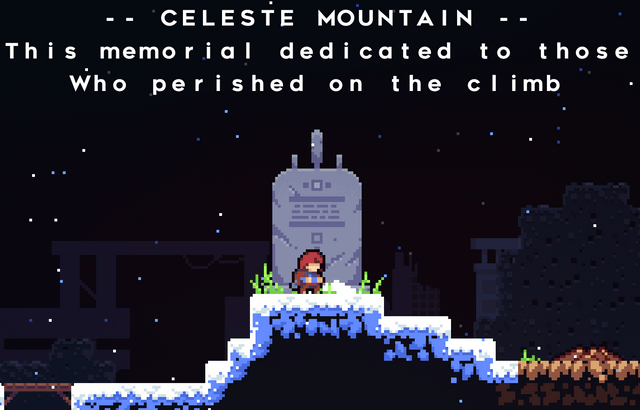 r/GamingDetails - CELESTE MOUNTAIN This memo rial dedicated Who per i shed to those on the climb