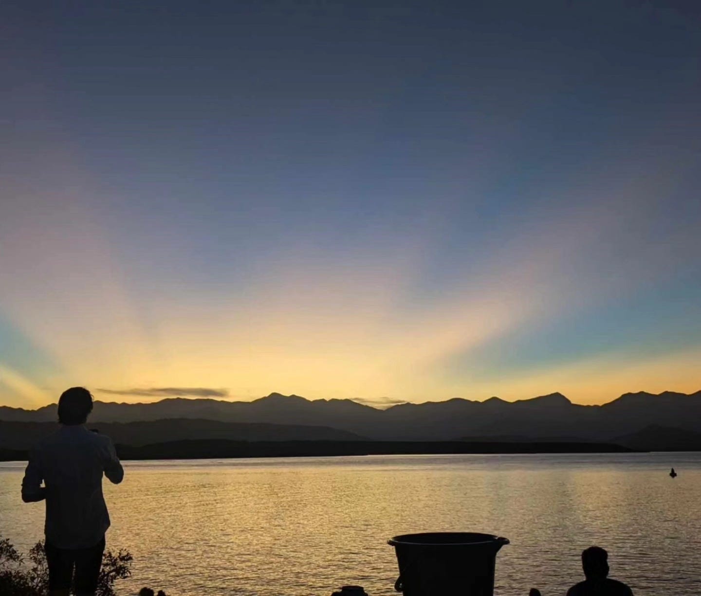 May be an image of 2 people, lake, twilight and Lake Powell