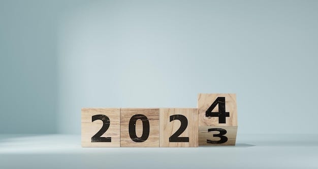 Premium Photo | Countdown to 2024 loading year from 2023 to 2024 new year  start concept