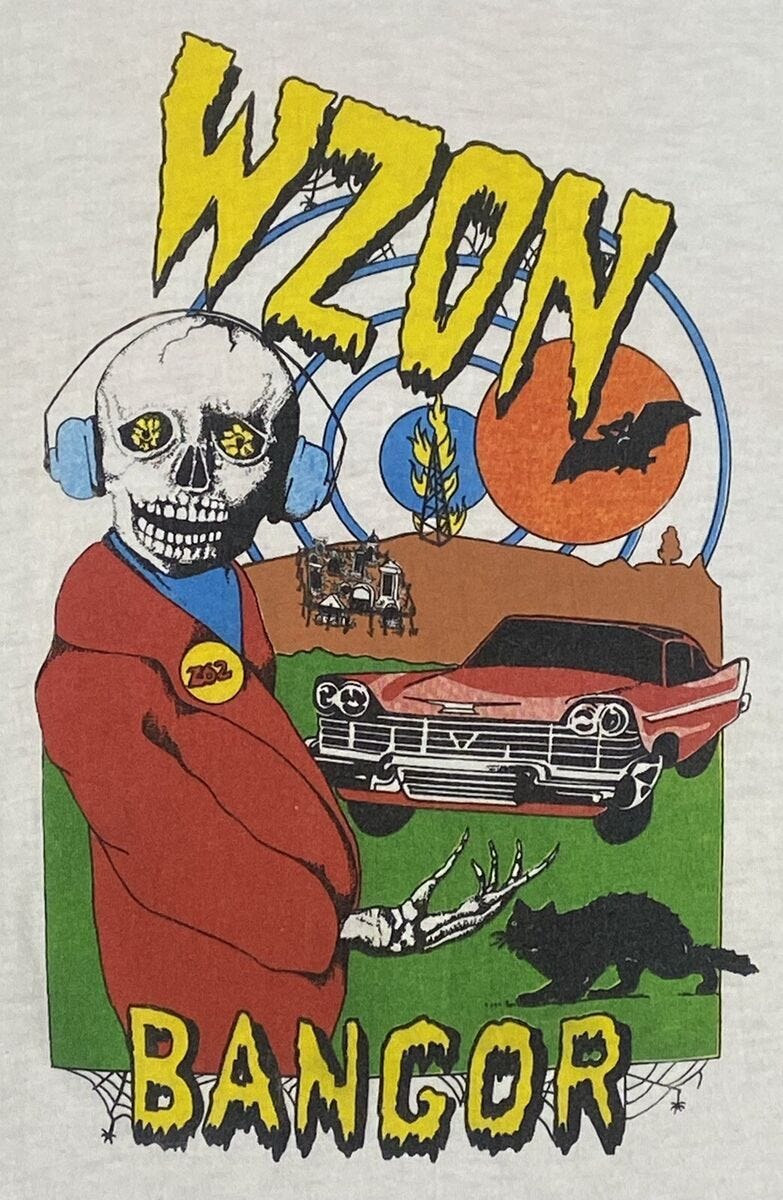 Vintage 80’s Stephen King WZON Banger Double Sided Shirt - Size XL (Fits  Large)