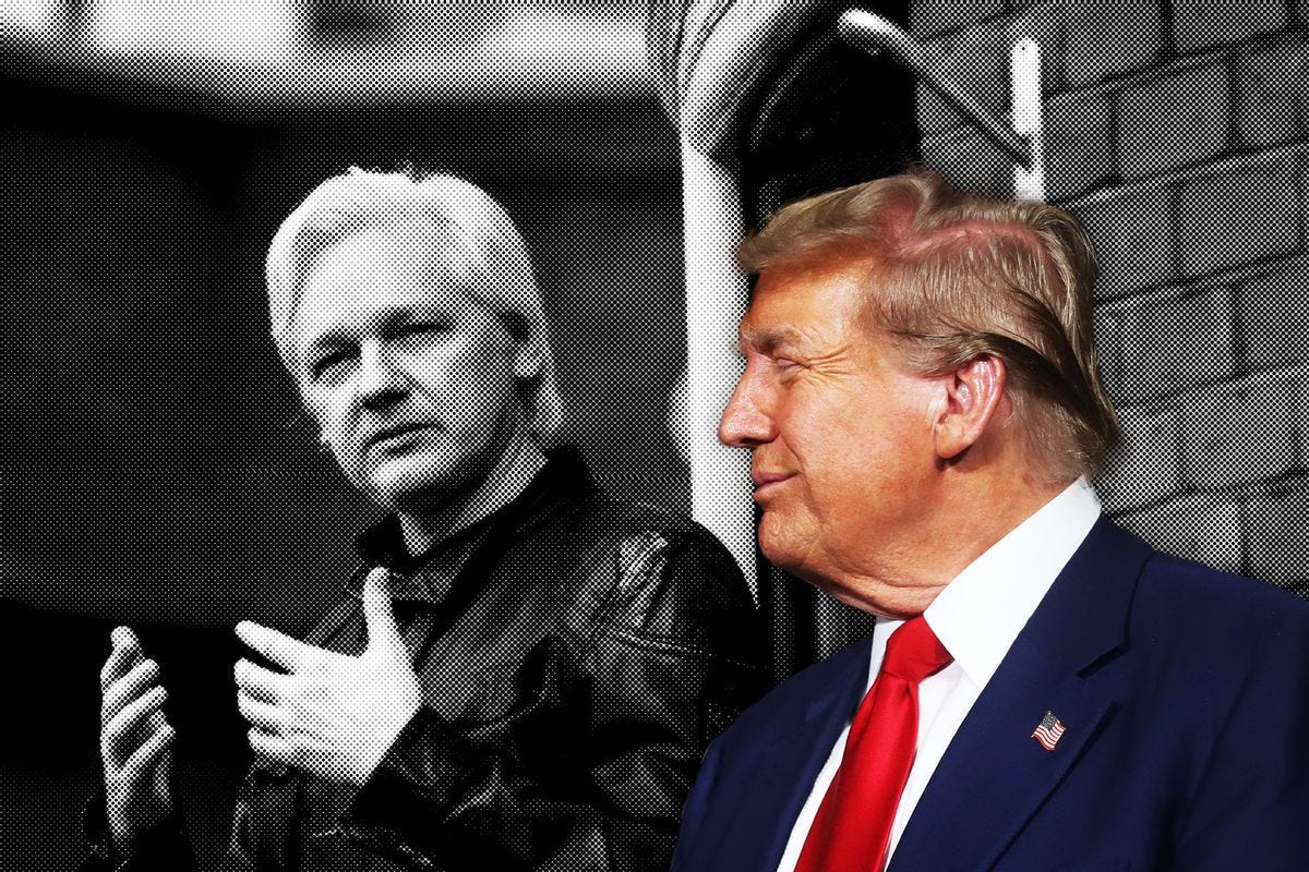 Julian Assange and Donald Trump (Photo illustration by Salon/Getty Images)