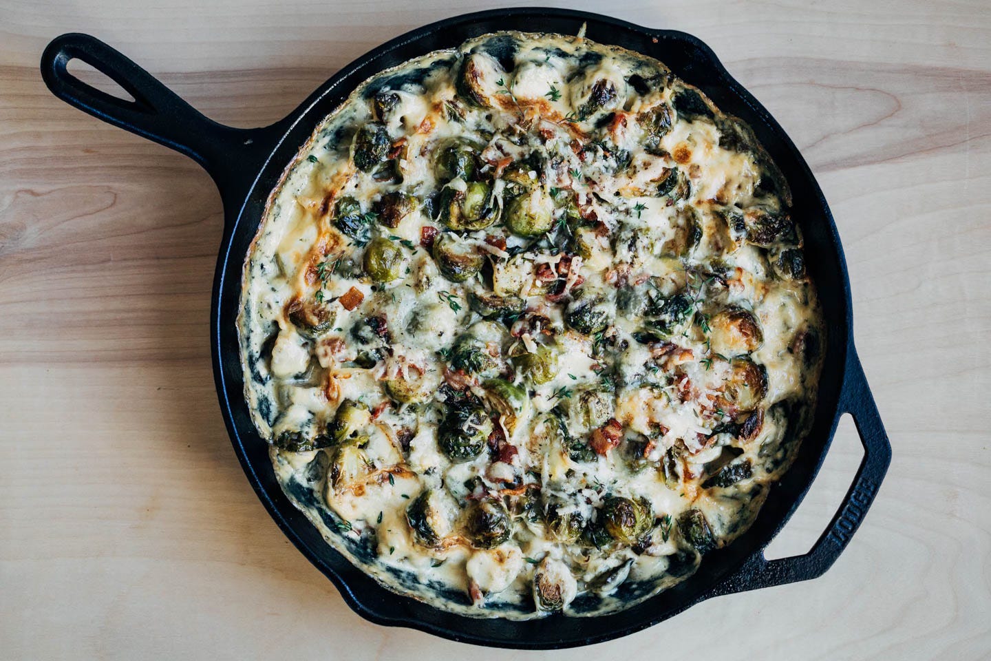 Baked Brussels sprout gratin