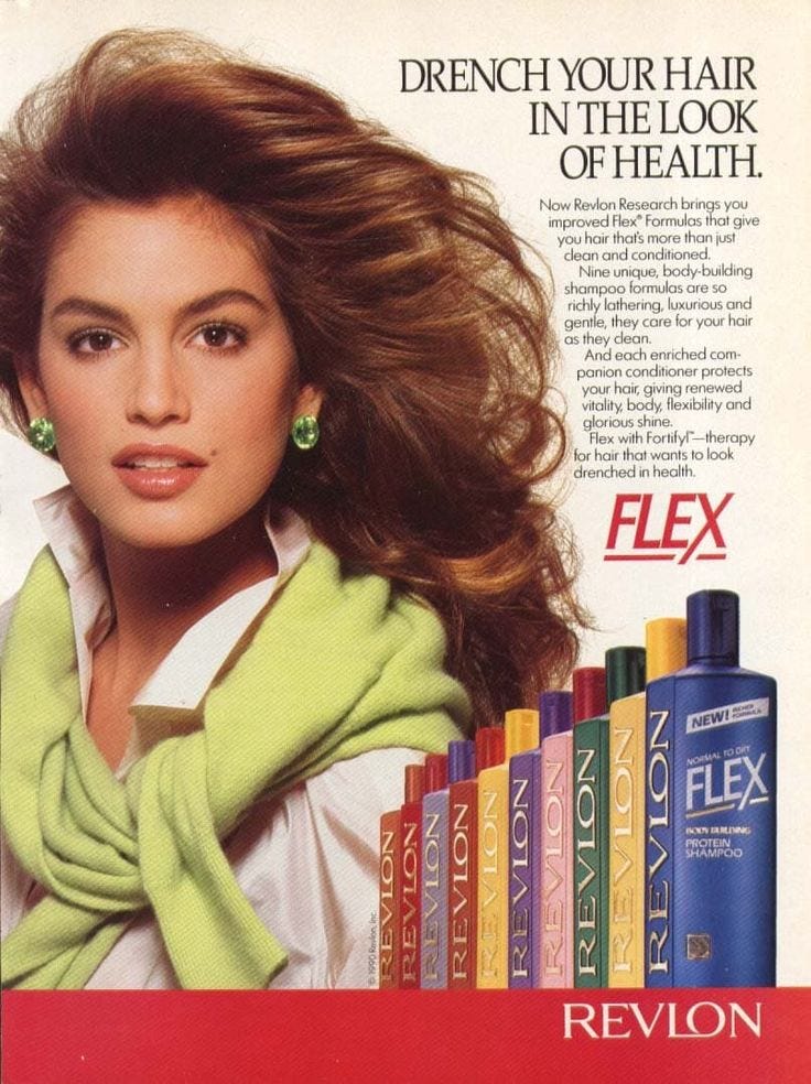 80s shampoos & conditioners: Do you remember these 72 popular brands? -  Click Americana | Makeup ads, Cindy crawford, Beauty products 80s