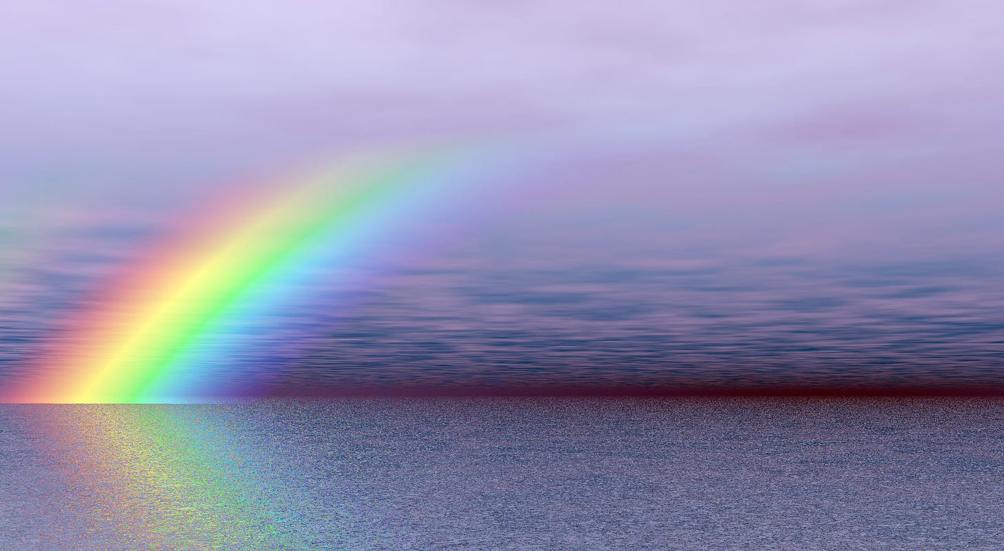 Rainbow on sea