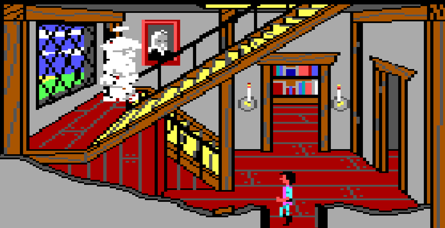A screenshot from the video game King's Quest III: To Heir is Human