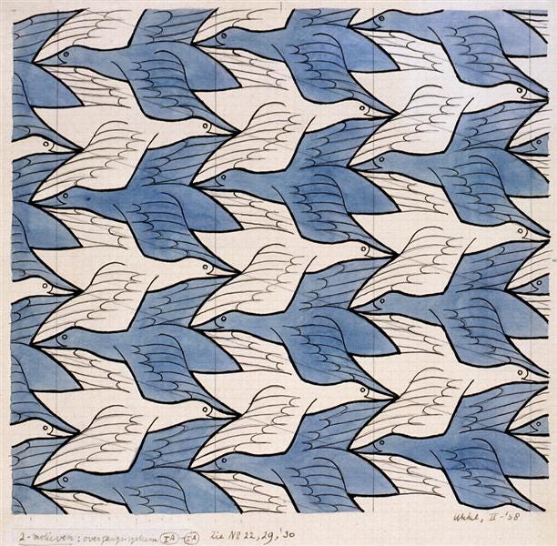 Two Birds, 1938 - M.C. Escher