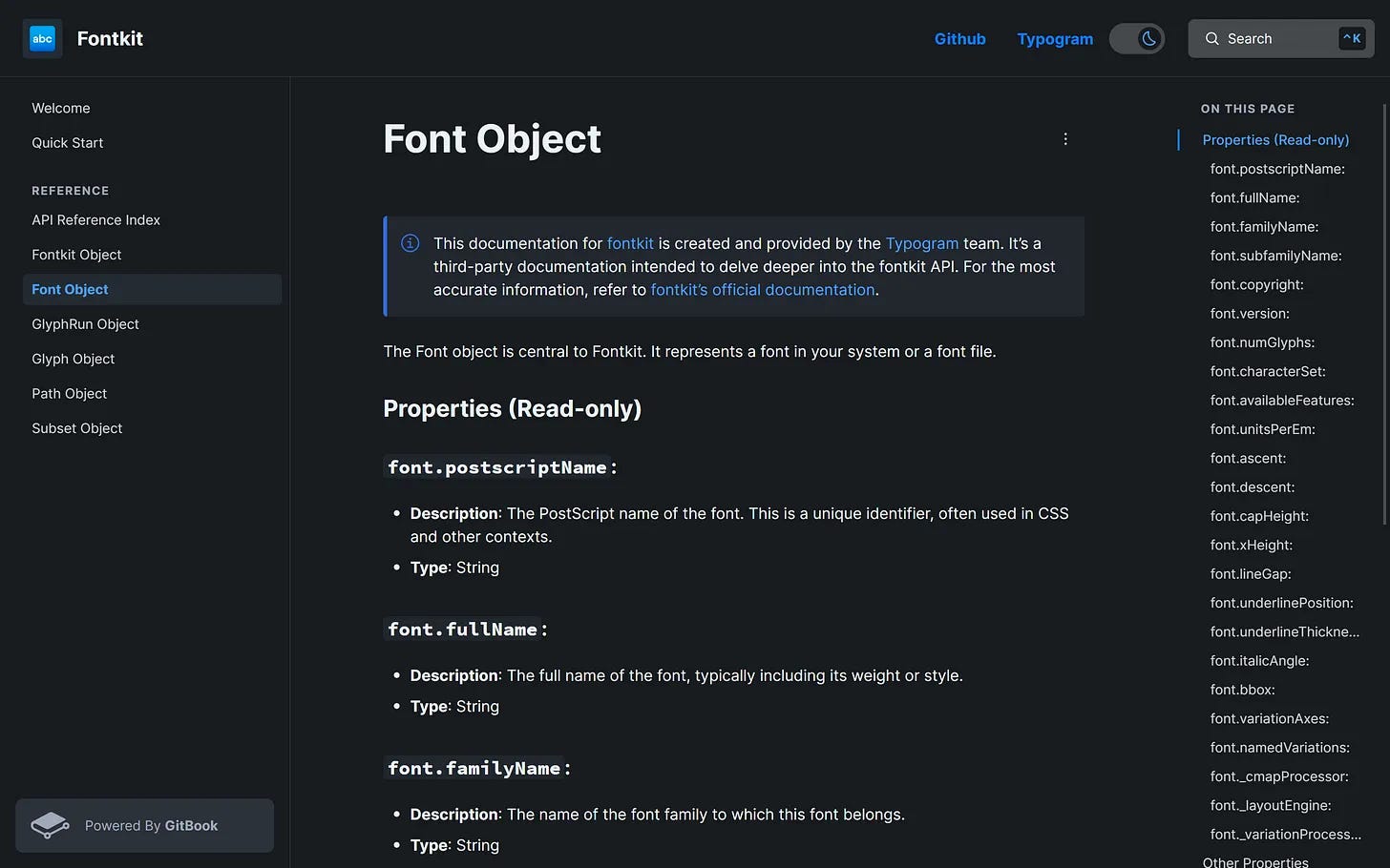 typogram Fontkit documentation
