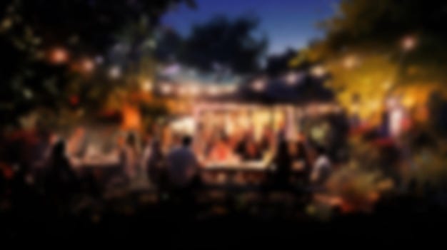 Blur people in a outdoor party celebration at night background with festive  lighting | Premium AI-generated image