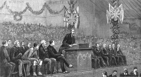 Lord Hartington addressing a Liberal Unionist meeting at