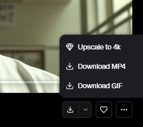 The upscale to 4K option is hidden in the download menu.