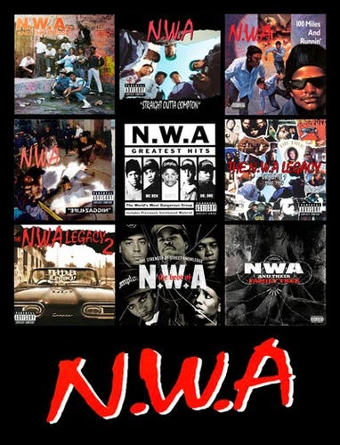 N.W.A album cover discography magnet (3.75" X 3.75") ice cube dr. dre eazy-e - Picture 1 of 1