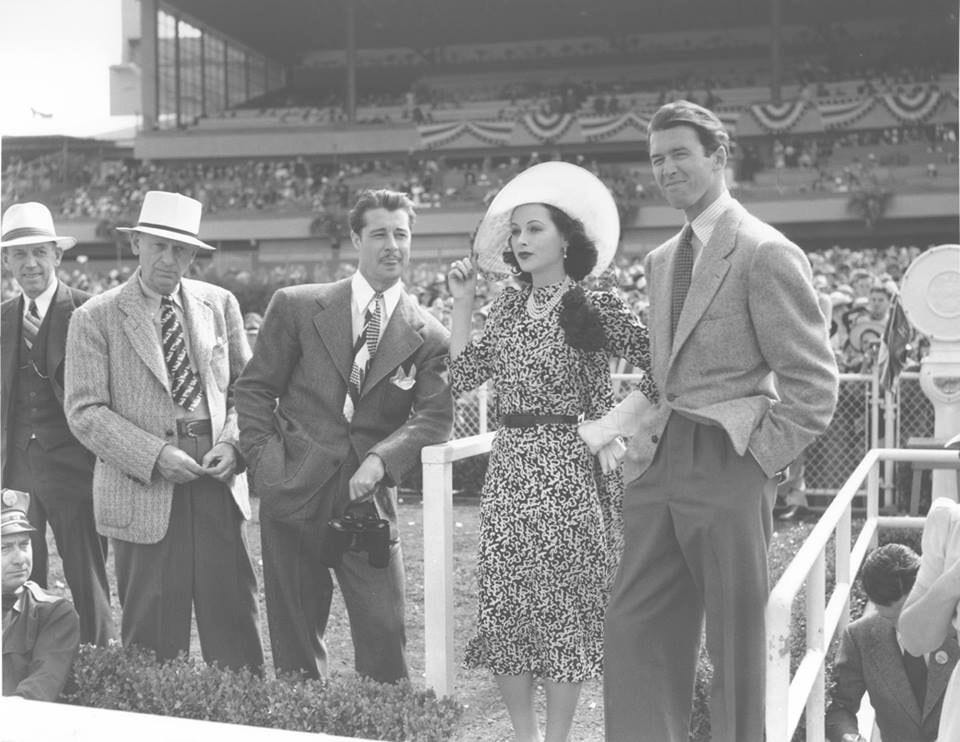 Hedy Lamar, Desi Arnez & Lucille Ball, and Bing Crosby at Del Mar Racetrack