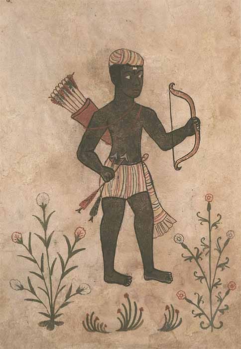 A Nubian archer on a Portuguese manuscript from the 16th century (LeGabrie / CC BY-SA 4.0)