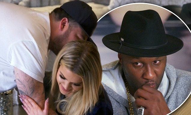 rob kardashian uncomfortable khloe hug with lamar odom