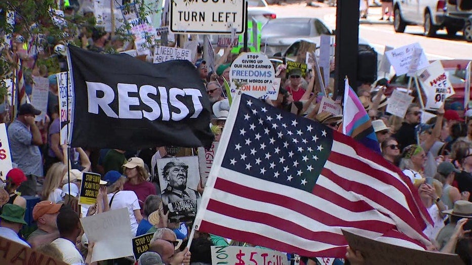 Hands Off!' protests against Trump administration in Downtown Tampa | FOX  13 Tampa Bay