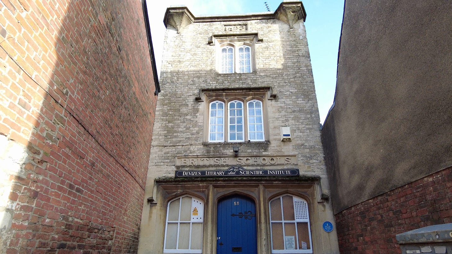 The British School for Girls, 39 Northgate Street, Devizes, Wiltshire. It was at this school that Emily Lister was appointed headmistress. 