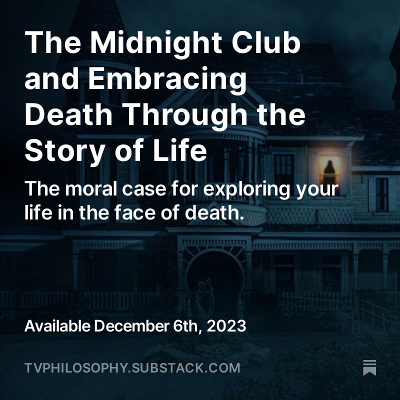 The Midnight Club and Embracing Death Through the Story of Life starring Iman Benson, Igby Rigney and Ruth Codd. Will be available next week.