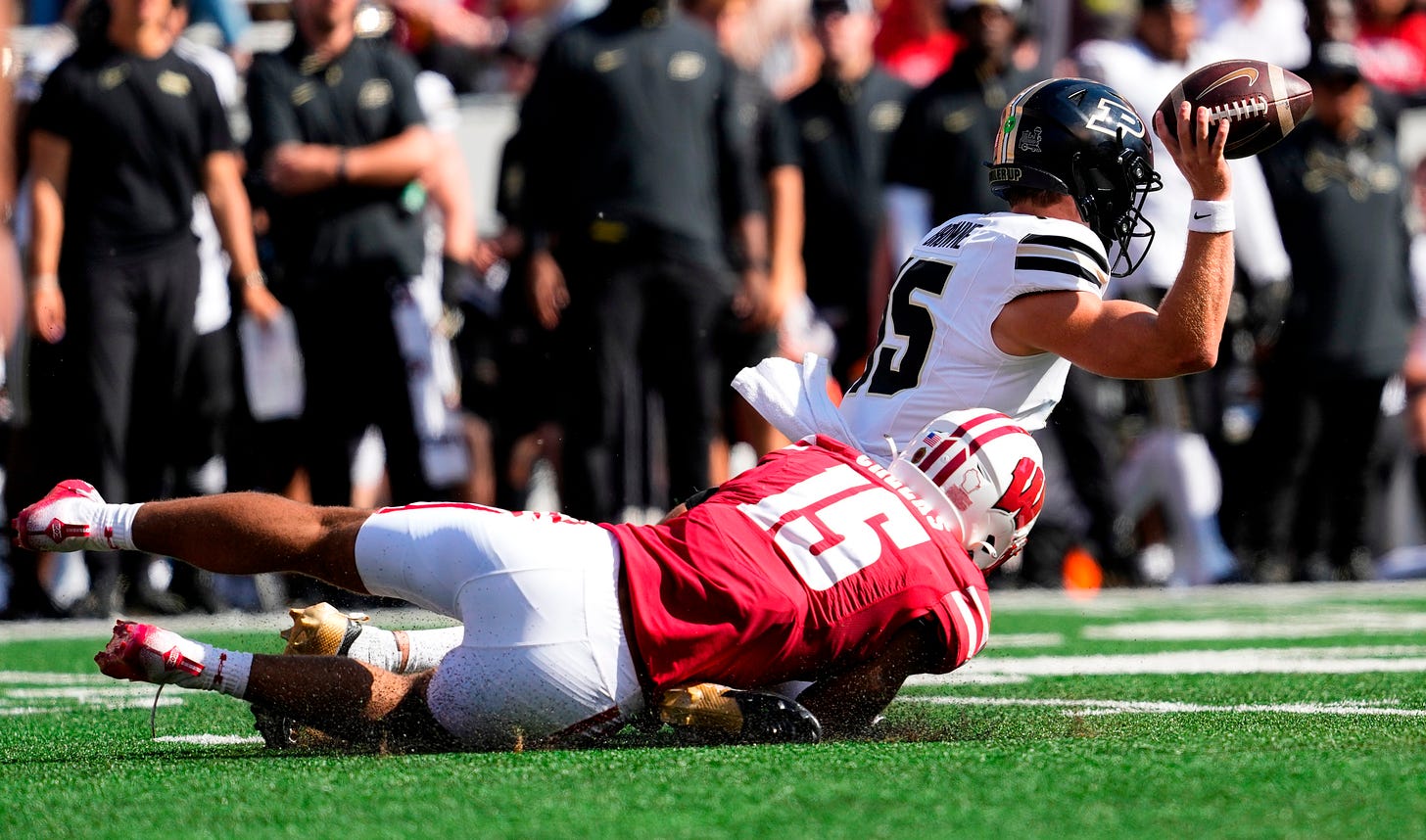 Badgers linebacker Sebastian Cheeks