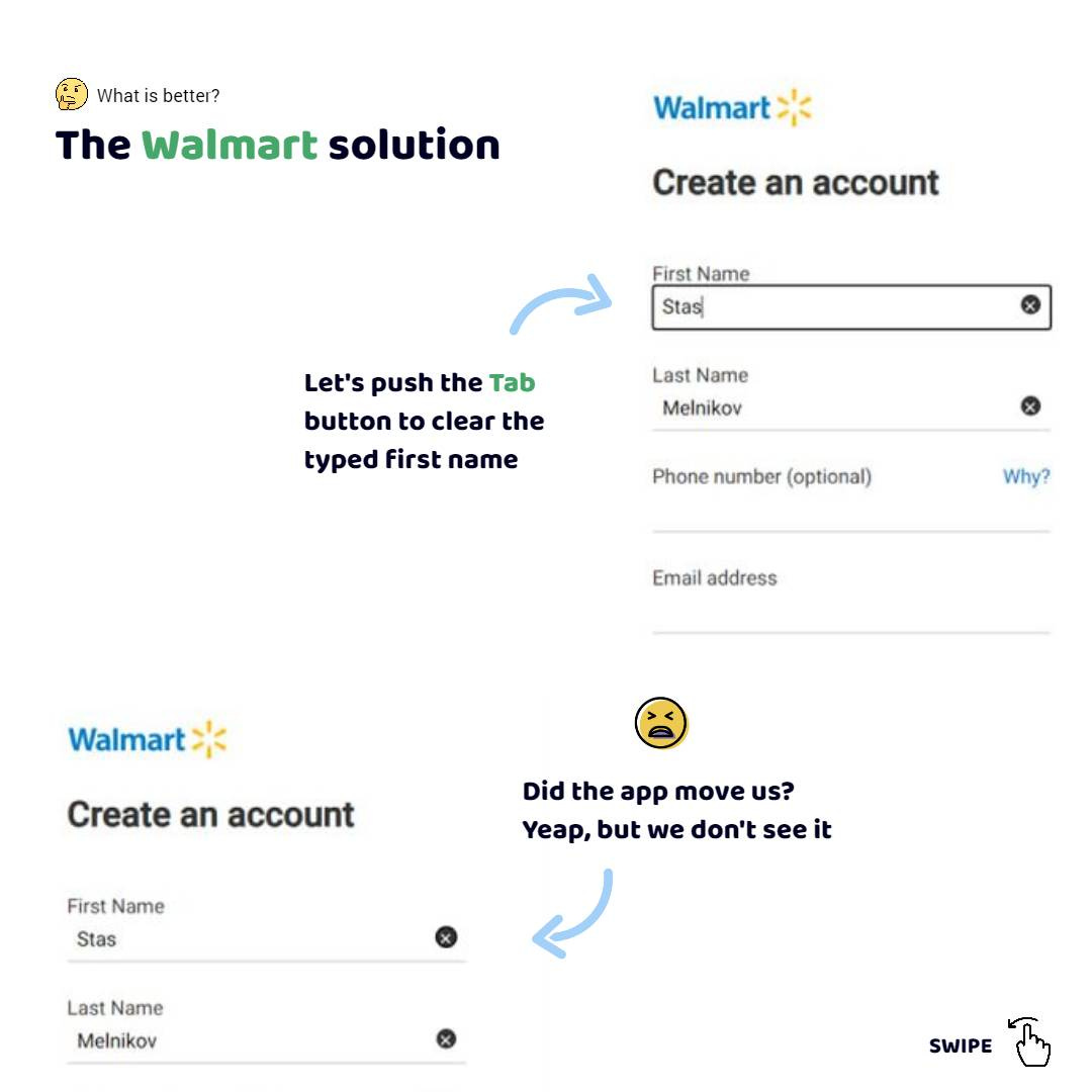 Walmart merges the black outline with the black button