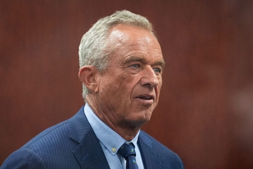 Robert F. Kennedy Jr., President-elect Donald Trump;s choice to lead HHS, arriving to meet with several Senator Ron Johnson (R-WI) on Monday, Dec. 16, 2024 on Capitol Hill in Washington.