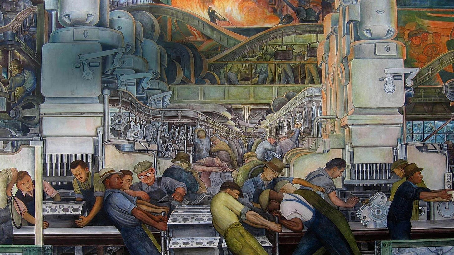 Detail: Detroit Industry mural, Detroit. Diego Rivera c.1933. | Diego rivera, Detroit institute ...