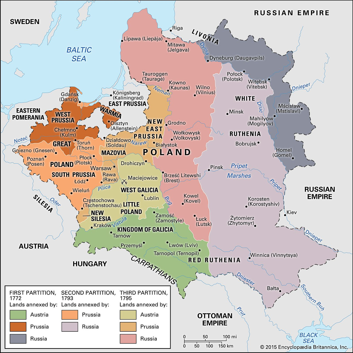 Partitions of Poland | Summary, Causes, Map, & Facts | Britannica