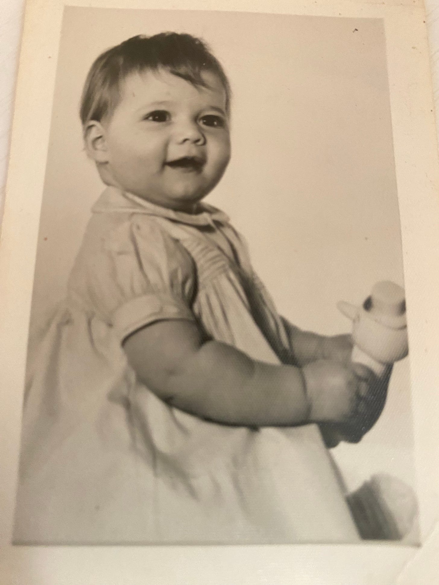 Photo of author as a baby