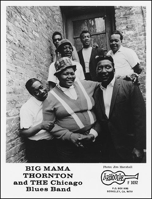 Publicity still of Big Mama Thornton and her band