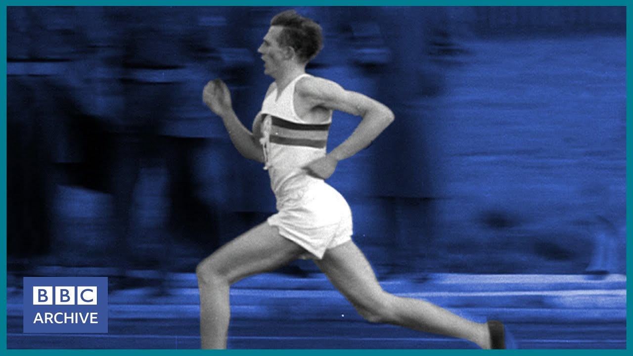 1954: Roger BANNISTER runs the first ever 4 MINUTE MILE | Newsreel | Classic BBC Sport | BBC ...