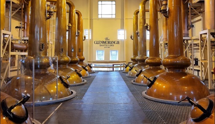 A photo of the inside of Glenmorangie Distillery, Tain