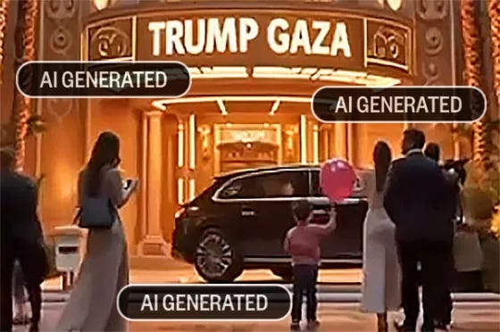 A scene from an AI-generated video of a Trump Gaza resort.