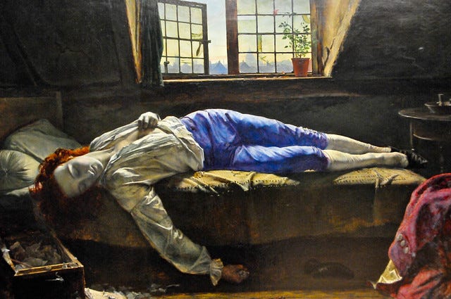 Henry Wallis - Death of Chatterton, 1856 at Tate Britain Art Gallery ...
