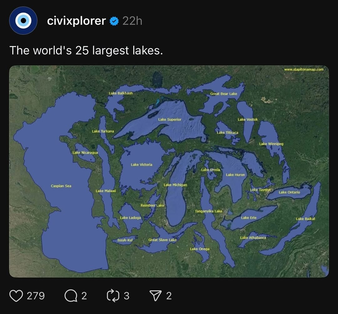 The World’s 25 Largest Lakes The World’s 25 Largest Lakes