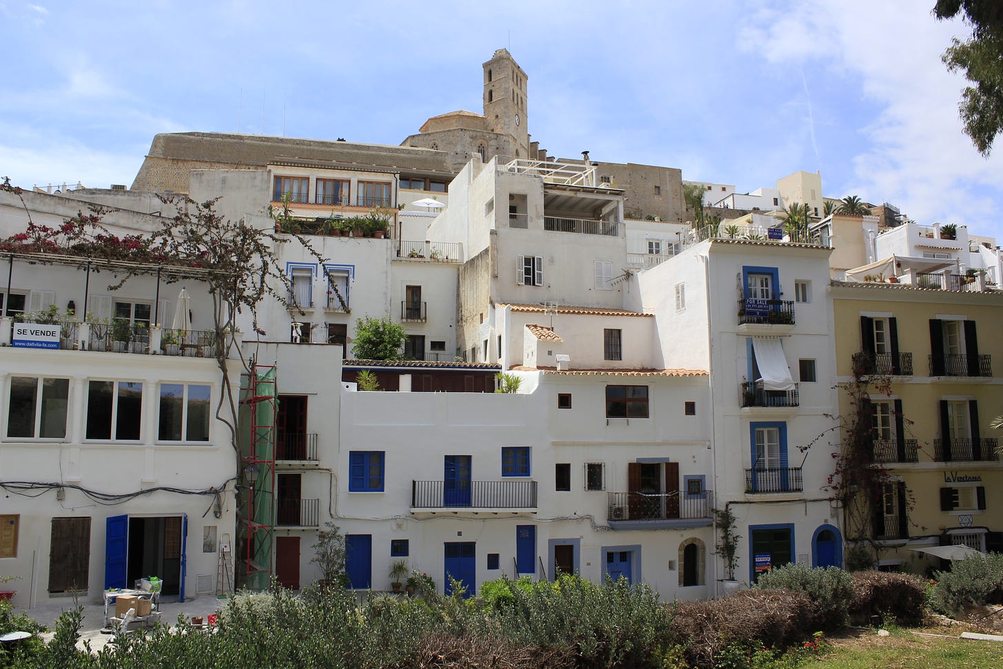 white washed buildings in Ibiza