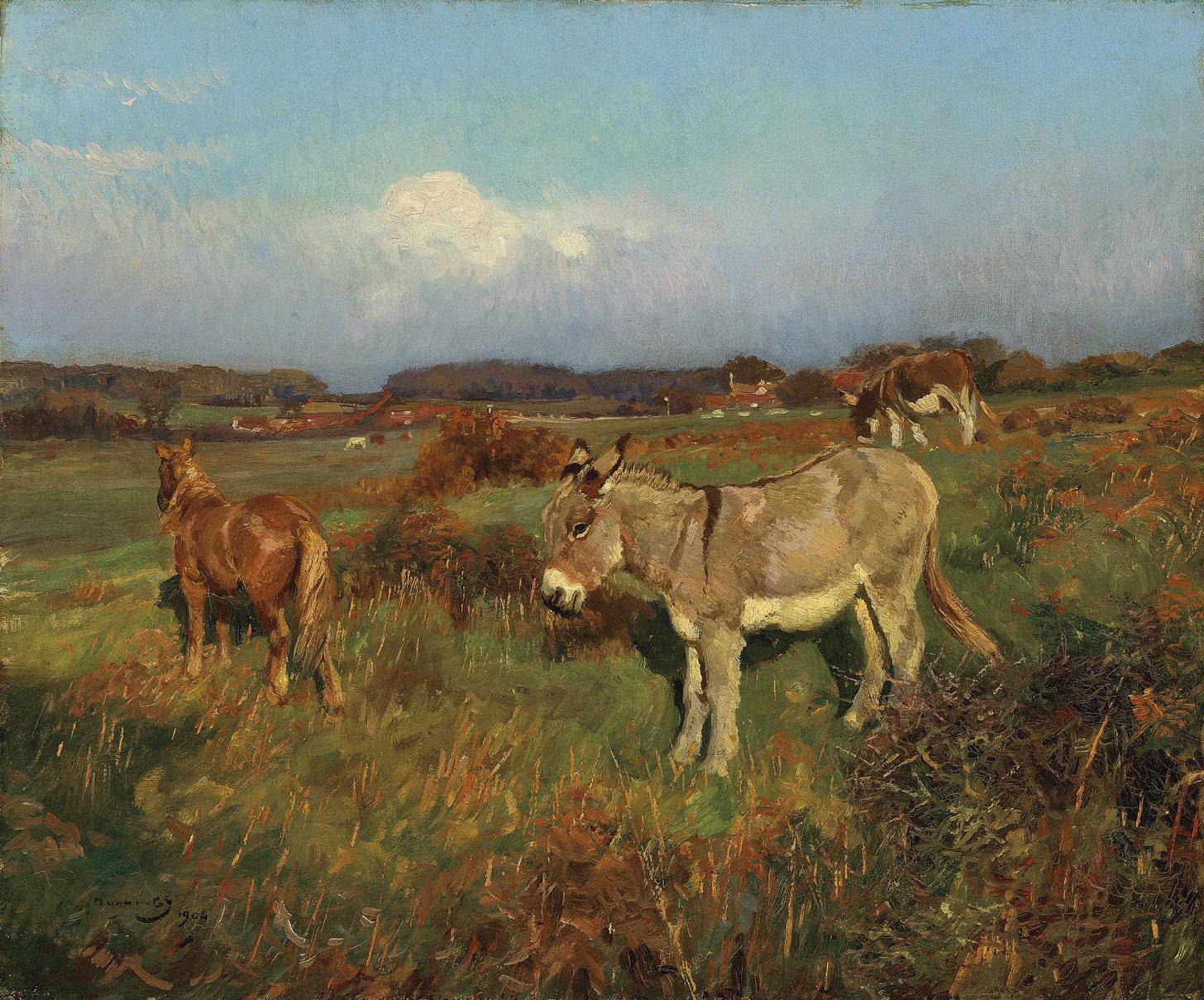 Sir Alfred James Munnings, P.R.A., R.W.S. (1878-1959) , A pony and donkeys  | Christie's