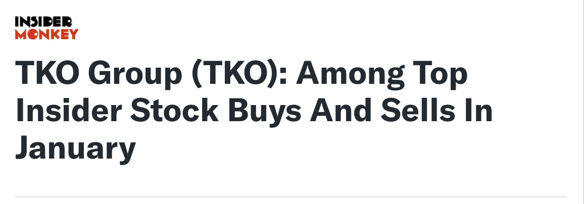 TKO Group (TKO): Among Top Insider Stock Buys And Sells In January