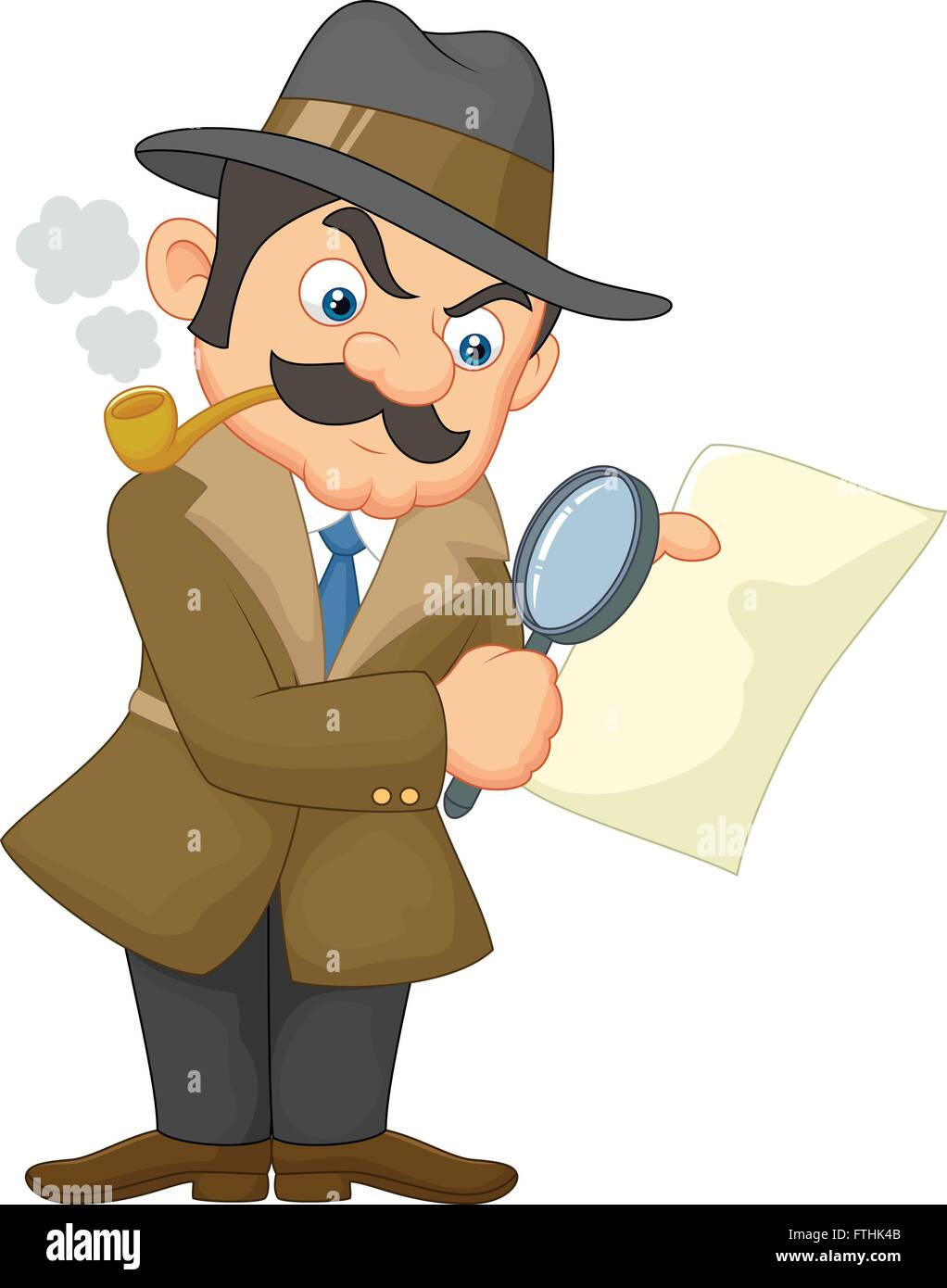 Cartoon Detective Man Stock Vector Image & Art - Alamy