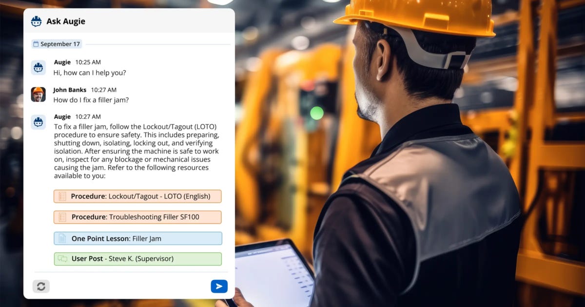 augie industrial generative ai assistant manufacturing