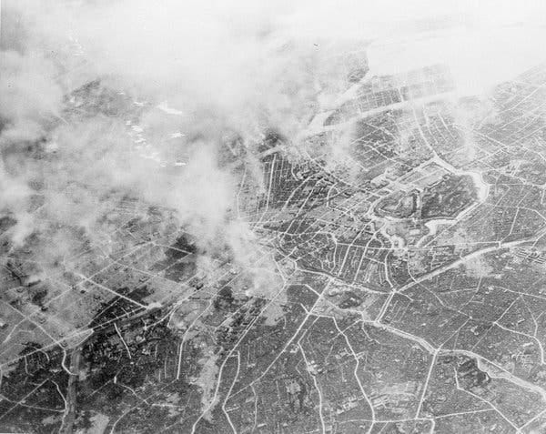 An aerial view of Tokyo after the March 10 bombing.