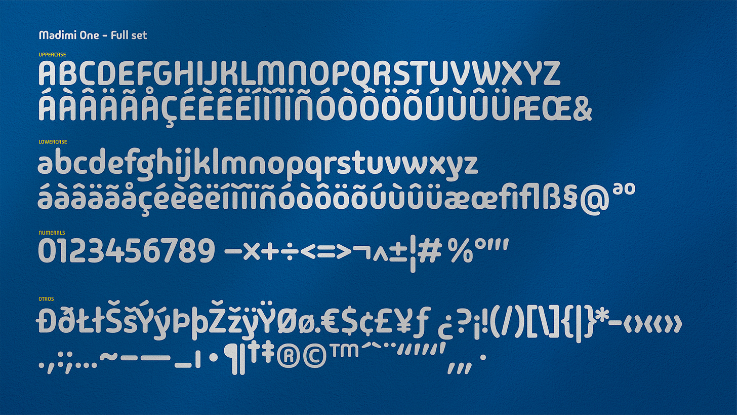 Madimi one typeface full set