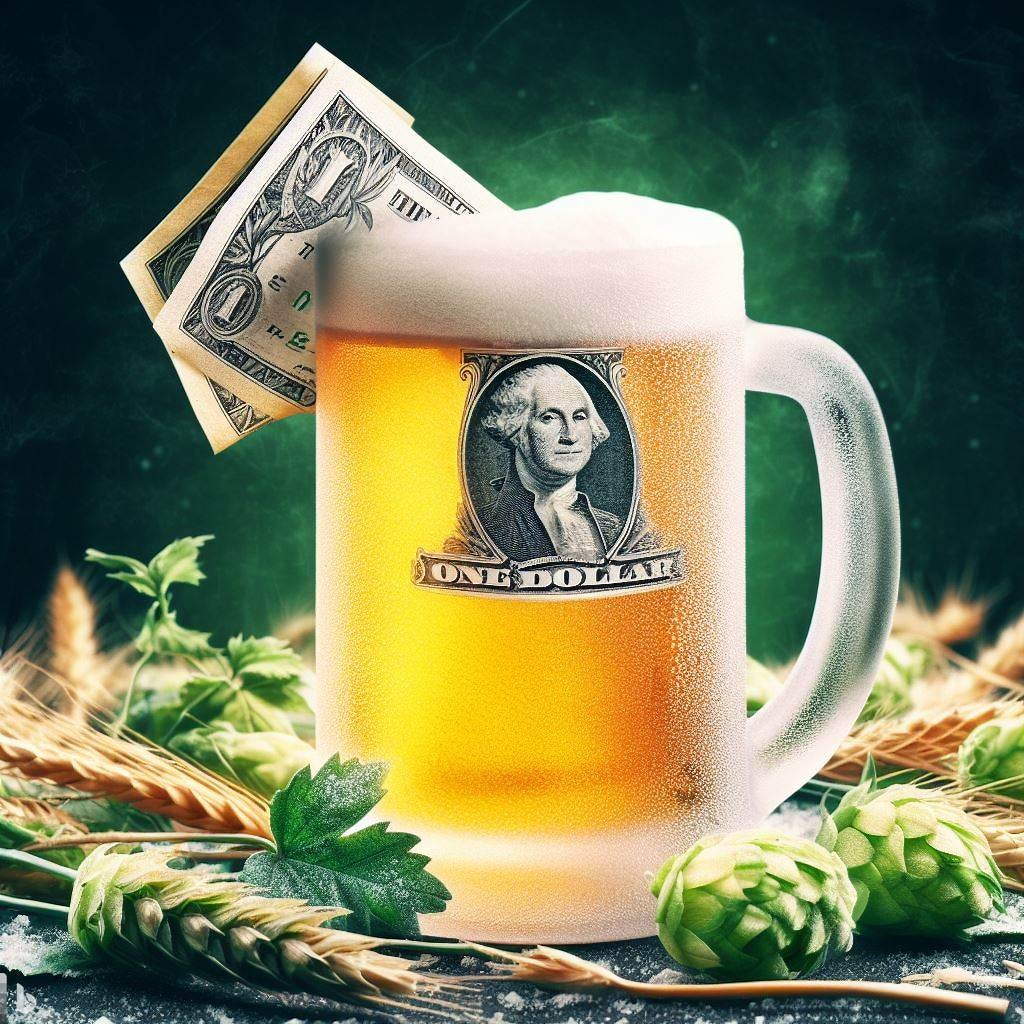 A dollar beer image