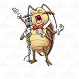 Abeka | Clip Art | Cockroach Opera Singer—with microphone