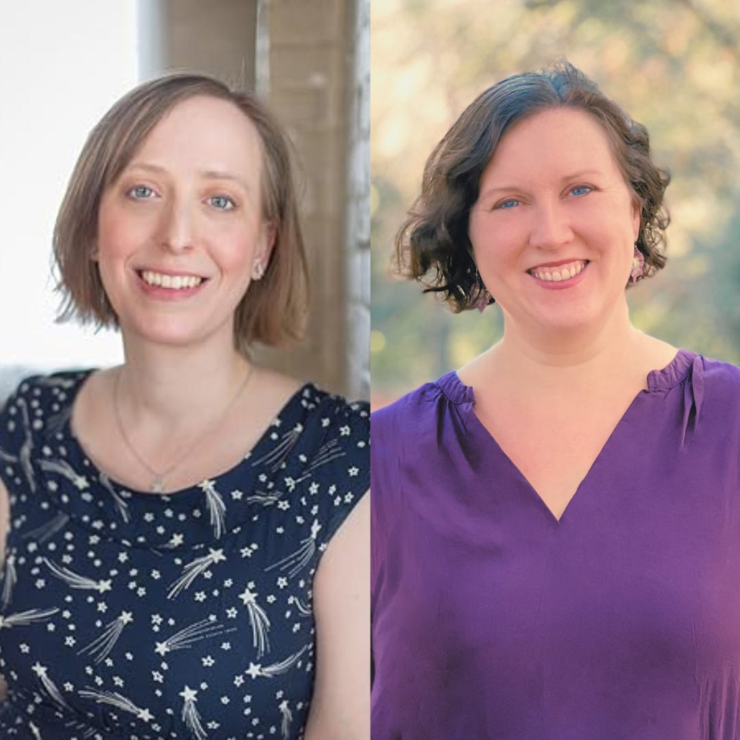 Author headshots for MarcyKate and Kathryn, side by side