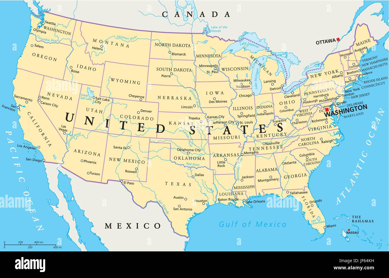 America map hi-res stock photography and images - Alamy