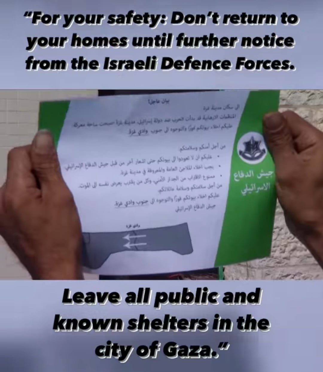 Israel Defence Forces drop warning leaflets in Gaza telling people to flee (video)