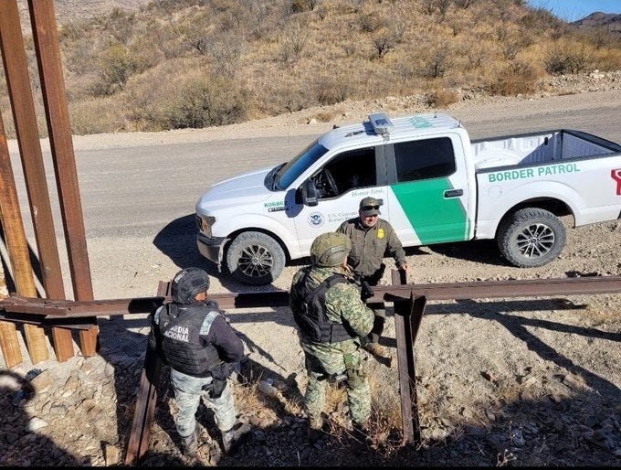 Tucson Station International Liaison Unit conducting a "mirrored" joint enforcement operation with Mexican authorities on the border. Tucson Station International Liaison Unit conducting a "mirrored" joint enforcement operation with Mexican authorities on the border.