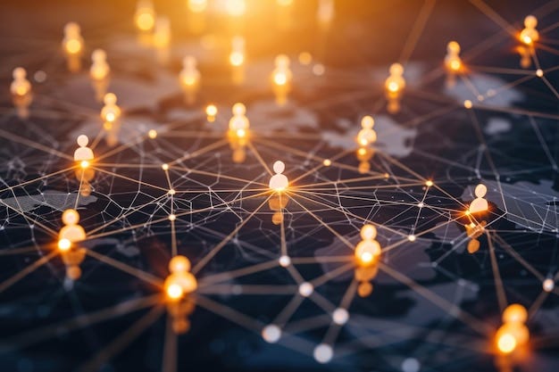 Golden Threads of Business Networking Glow