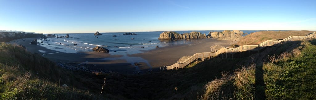 Morning sun over the beach.