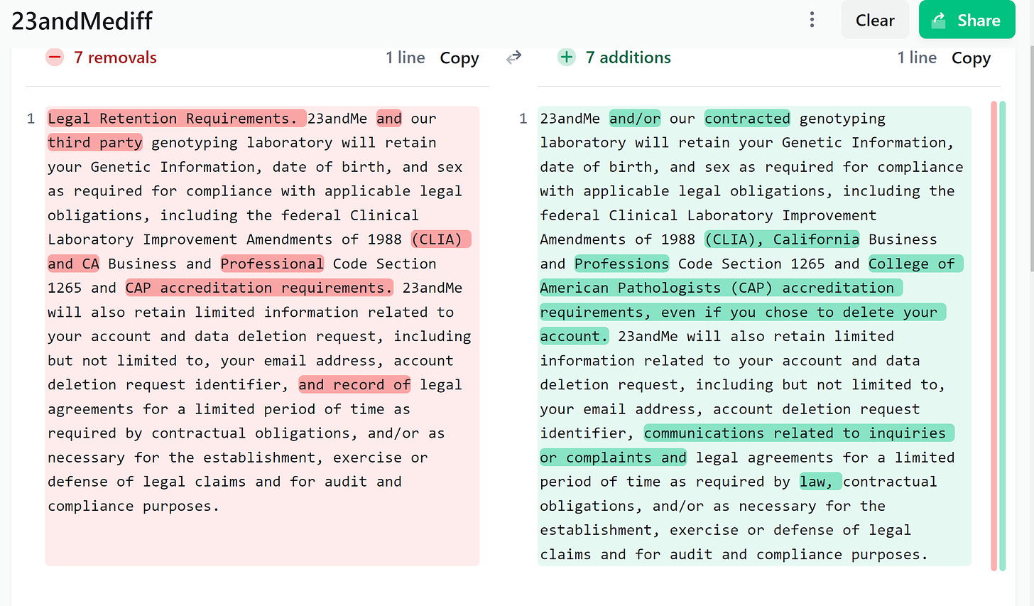 Pasting the full alt-text of both statements would be impossible, but you can find the full text of each here: https://www.diffchecker.com/OmTs9zNX/