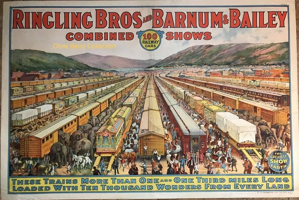 A poster of the Ringling Bros and Barnum and Baily Circus Show.
